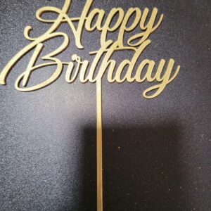 Toper drveni zlatni happy birthday
