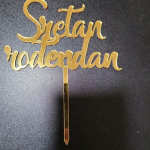 Toper Akrilni zlatni Sretan rođendan