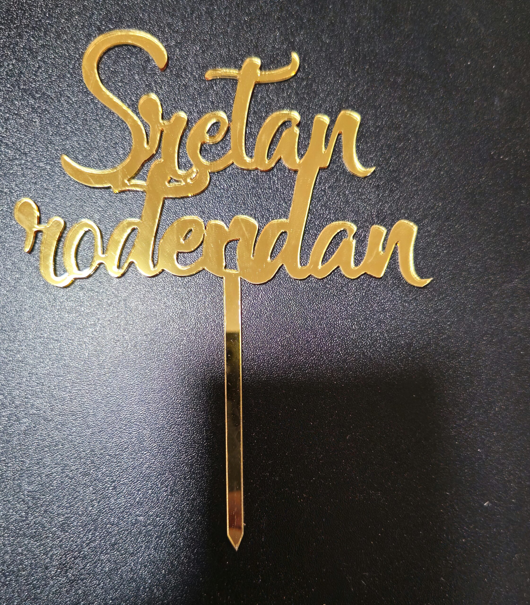 Toper Akrilni zlatni Sretan rođendan
