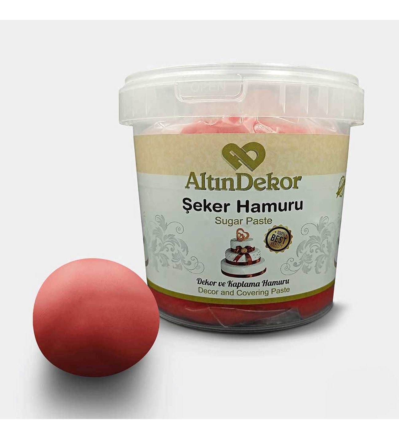 Altin dekor fondan 1kg - Crvena boja